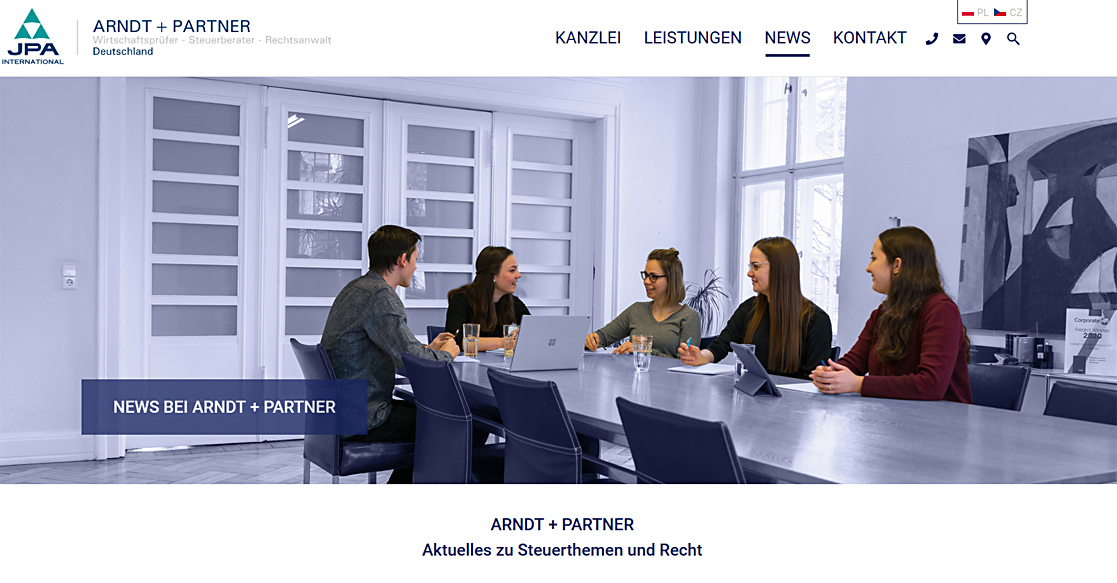 Relaunch Website Arndt + Partner | MubVideoDesign