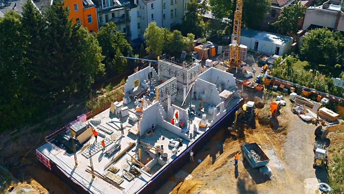 Luftaufnahme Baustelle SSB für Imagefilm | Videoproduktion Sachsen