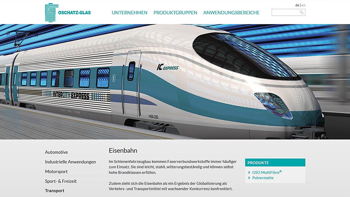Website P-D Glasseiden GmbH Oschatz | MUBVideoDesign
