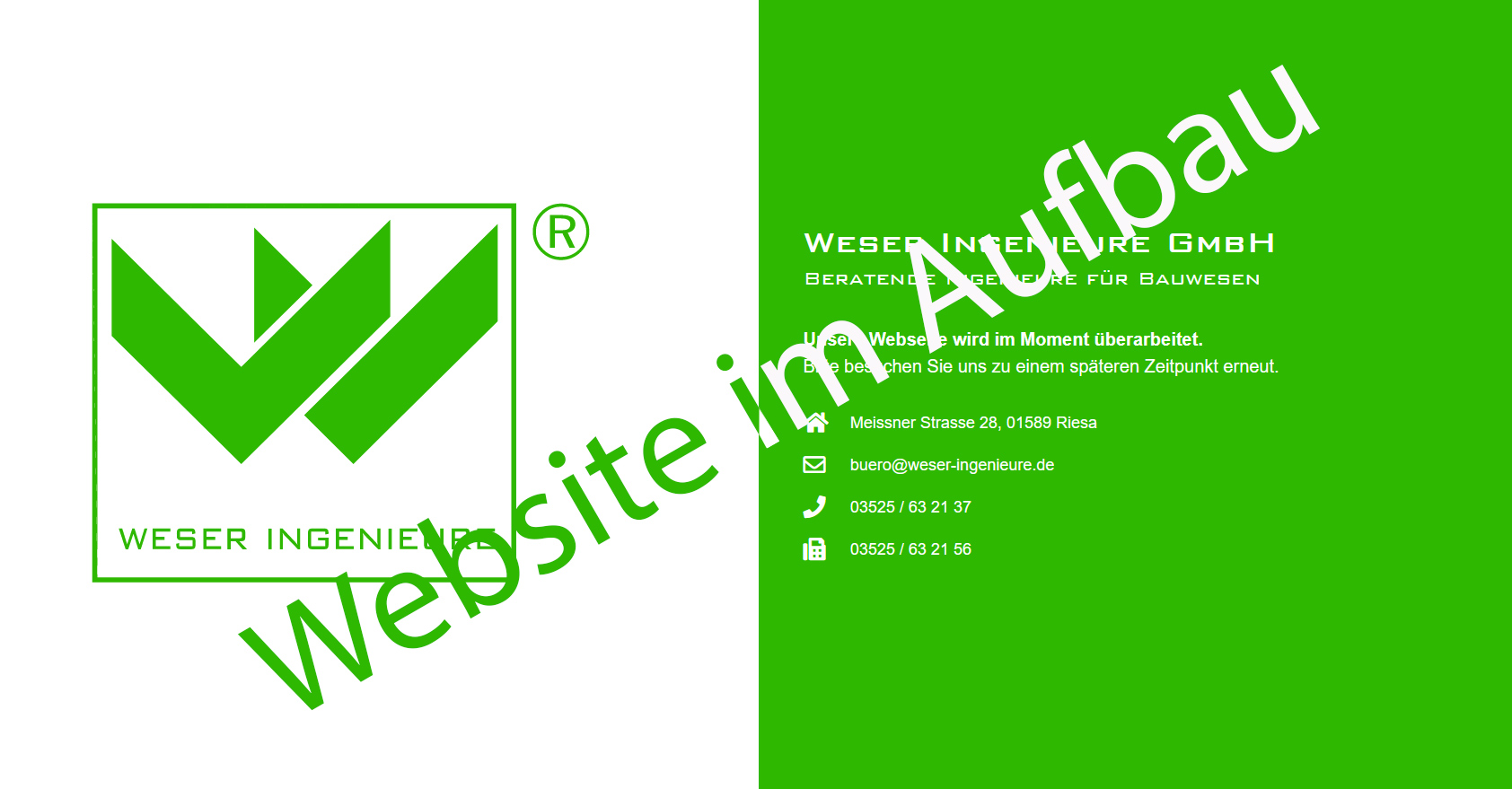 Website für Weser Ingenieure Riesa | MUBVideoDesign