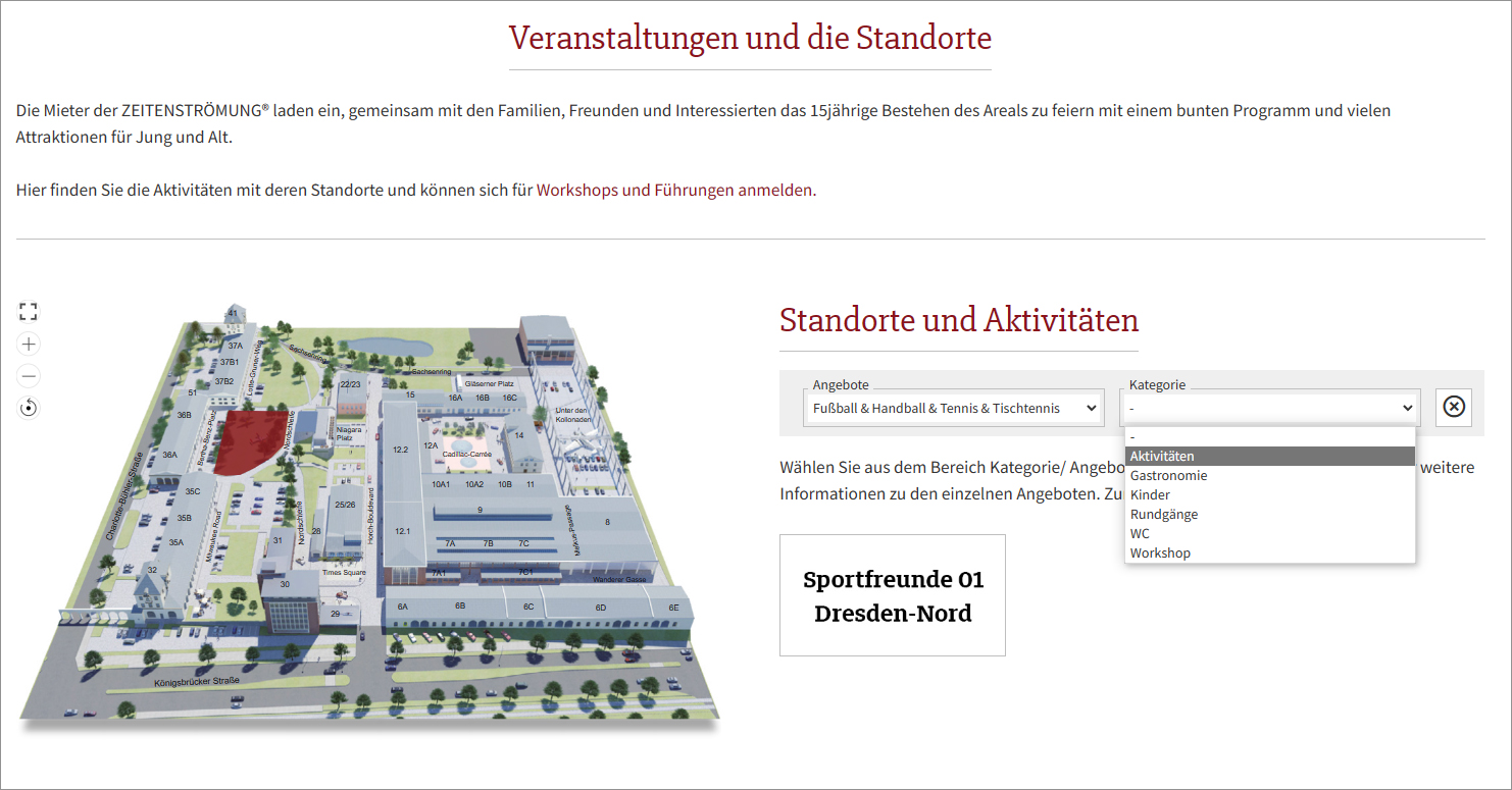 Landingpage Jubliäumsfeier Zeitenströmung® Dresden | MUBVideoDesign